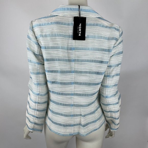 Worth Blazer Lightweight Sheer Long Sleeve Button-Up Cotton Blend Women 8 NWT - Picture 2 of 14